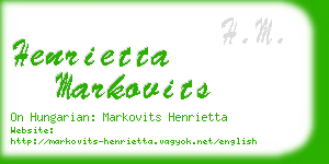 henrietta markovits business card